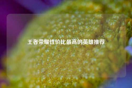 王者荣耀性价比最高的英雄推荐