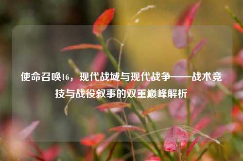 使命召唤16,现代战域与现代战争——战术竞技与战役叙事的双重巅峰解析