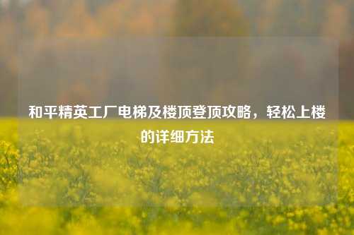 和平精英工厂电梯及楼顶登顶攻略,轻松上楼的详细方法