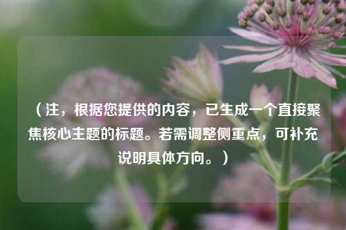 (注,根据您提供的内容,已生成一个直接聚焦核心主题的标题。若需调整侧重点,可补充说明具体方向。)