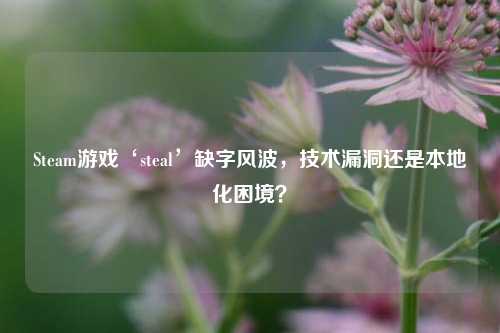 Steam游戏‘steal’缺字风波,技术漏洞还是本地化困境?