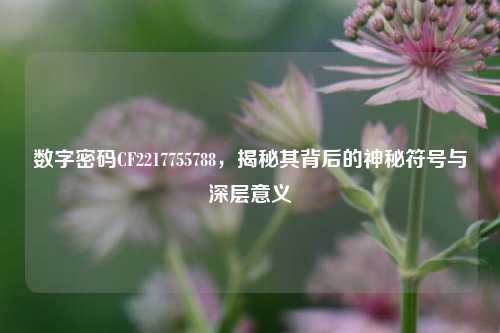 数字密码CF2217755788,揭秘其背后的神秘符号与深层意义