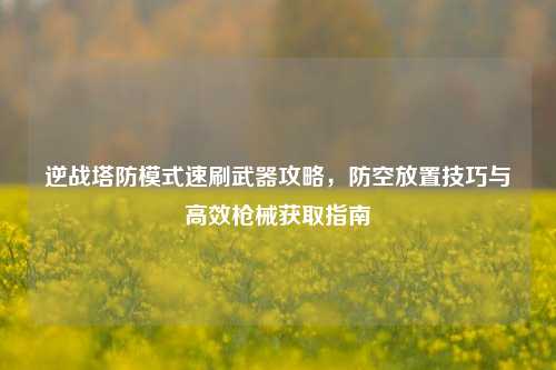 逆战塔防模式速刷武器攻略,防空放置技巧与高效枪械获取指南