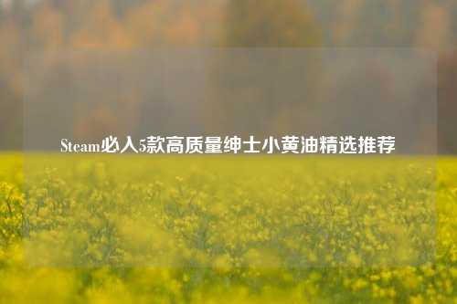Steam必入5款高质量绅士小黄油精选推荐