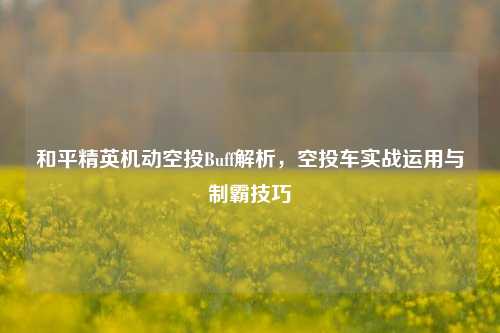 和平精英机动空投Buff解析,空投车实战运用与制霸技巧