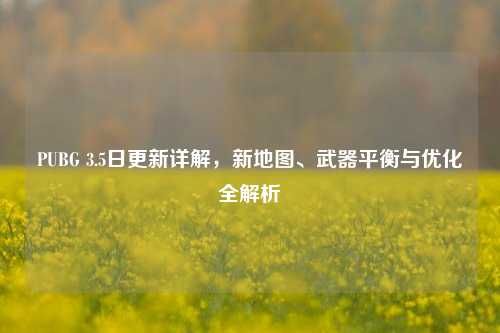 PUBG 3.5日更新详解,新地图、武器平衡与优化全解析