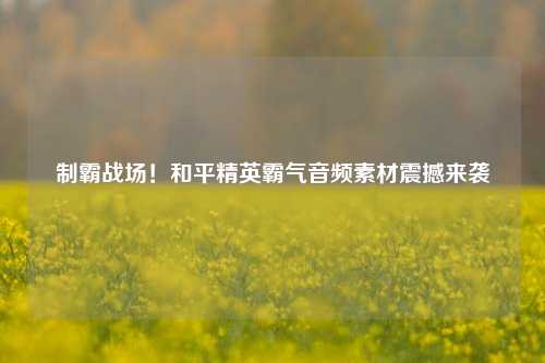 制霸战场!和平精英霸气音频素材震撼来袭