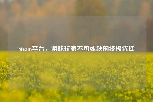 Steam平台,游戏玩家不可或缺的终极选择