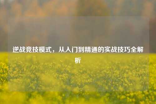 逆战竞技模式,从入门到精通的实战技巧全解析