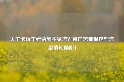 大王卡玩王者荣耀不免流?用户需警惕这些流量消耗陷阱!