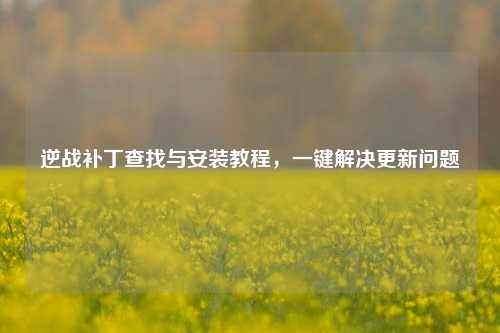 逆战补丁查找与安装教程,一键解决更新问题