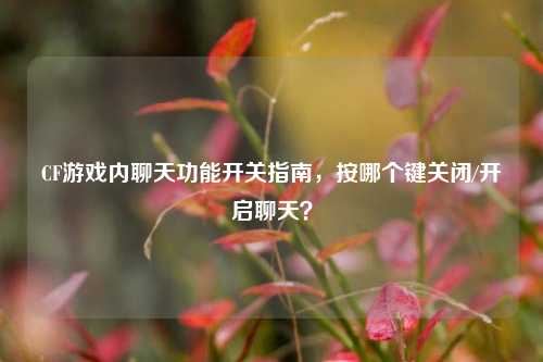 CF游戏内聊天功能开关指南,按哪个键关闭/开启聊天?