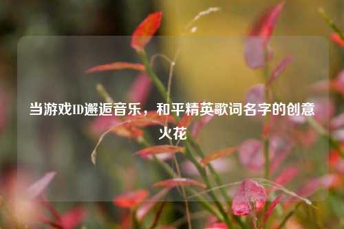 当游戏ID邂逅音乐,和平精英歌词名字的创意火花