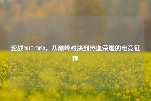 逆战2017-2020,从巅峰对决到热血荣耀的电竞征程