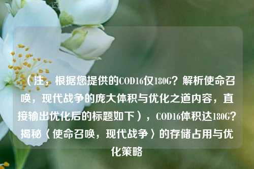 (注,根据您提供的COD16仅180G?解析使命召唤,现代战争的庞大体积与优化之道内容,直接输出优化后的标题如下),COD16体积达180G?揭秘〈使命召唤,现代战争〉的存储占用与优化策略