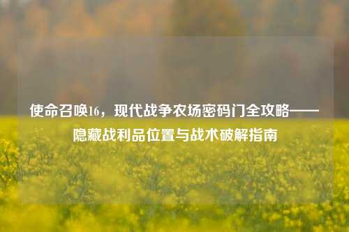 使命召唤16,现代战争农场密码门全攻略——隐藏战利品位置与战术破解指南